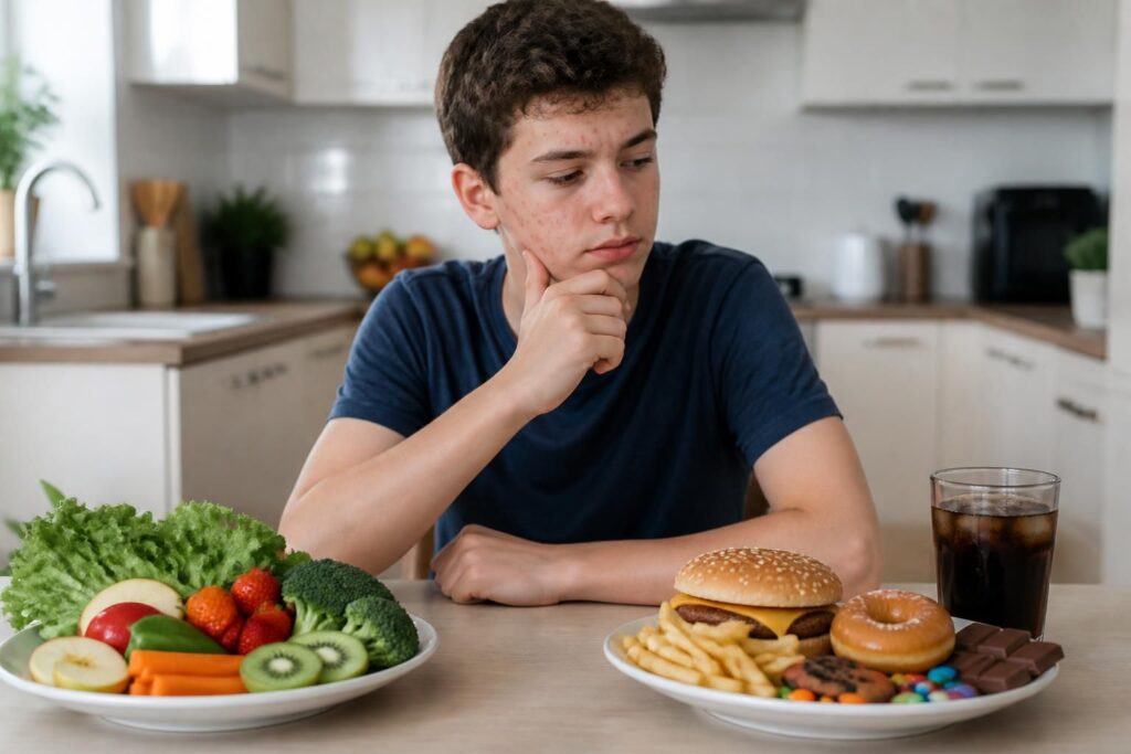 Alimentation et peau : ce que mange un ado influence-t-il ses boutons ?