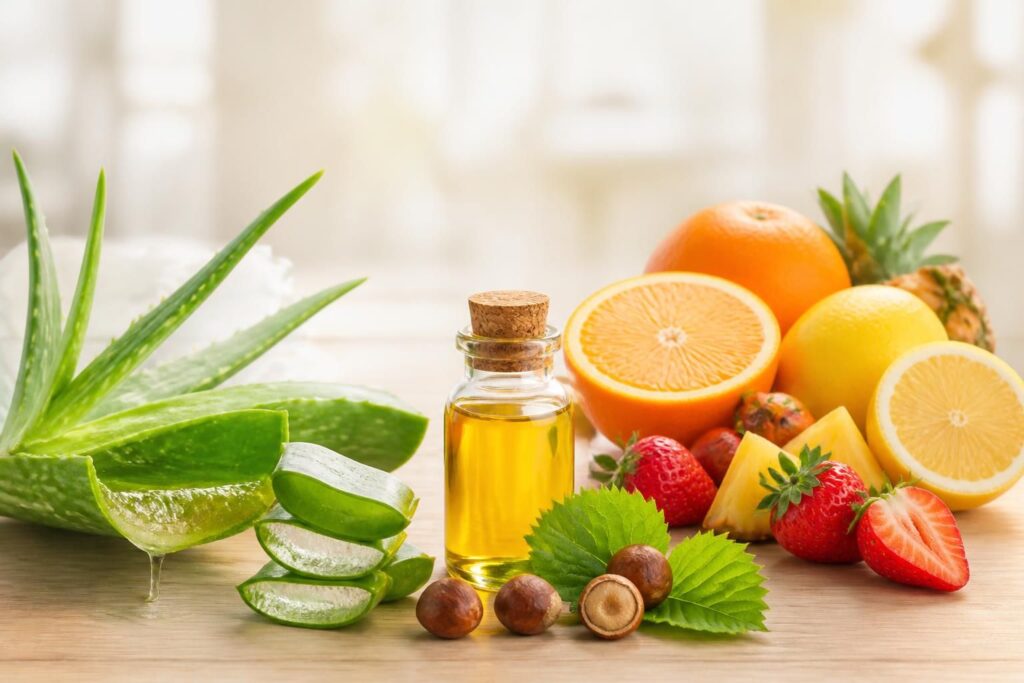 Aloe vera, huile de noisette, acides de fruits : les actifs naturels stars