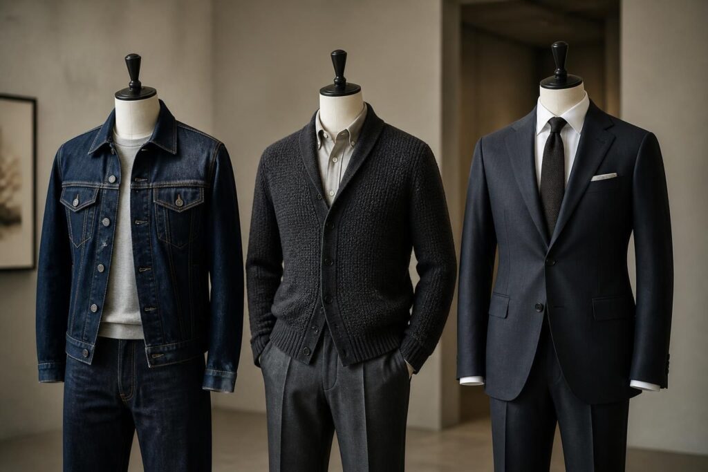 découvrez comment maîtriser les incontournables du vestiaire avec les essentiels denim, maille et tailoring pour un style élégant et contemporain.