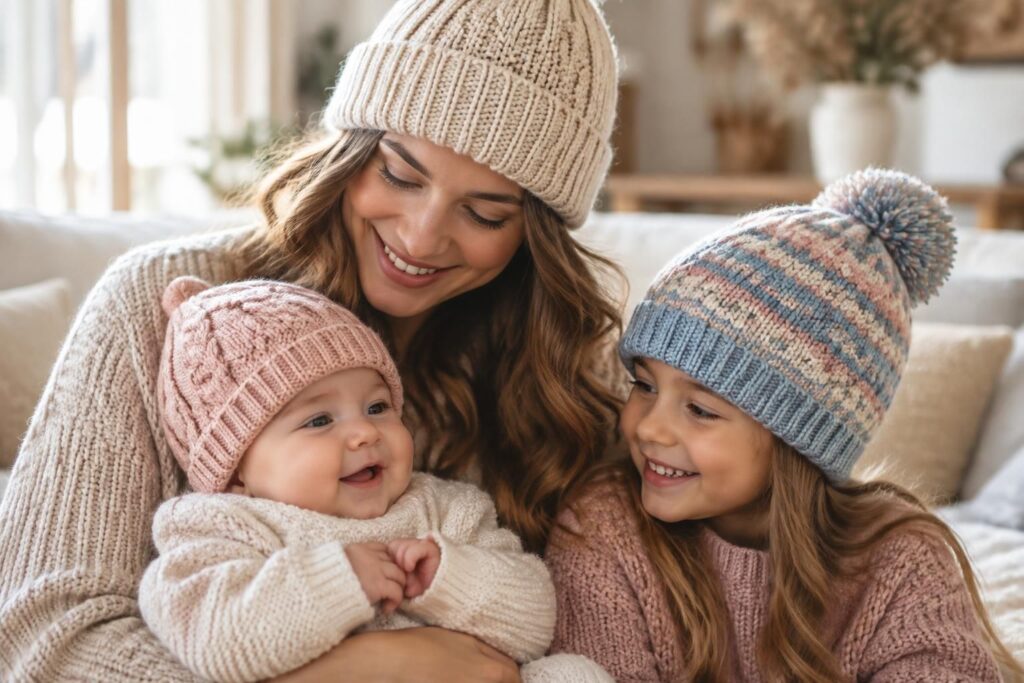 découvrez nos modèles gratuits de bonnets tricotés pour femmes, enfants et bébés, avec des idées faciles et chaleureuses pour tous les styles.